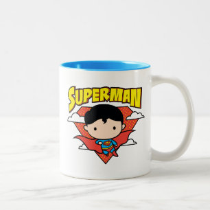 Taza Bicolor Chibi Superman Polka Dot Shield y Name