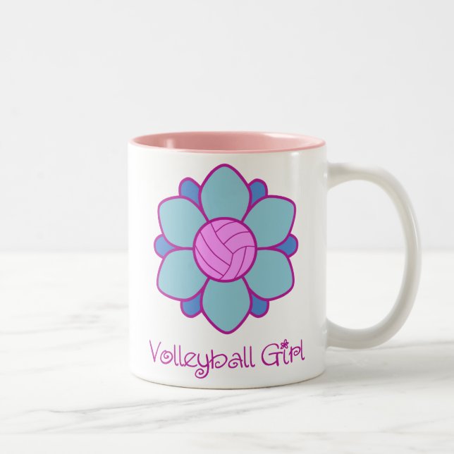 Taza Bicolor Chica azul del voleibol (Derecha)