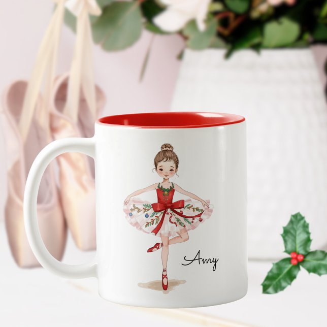 Taza Bicolor Chica de ballet Navidades bailarines (Subido por el creador)
