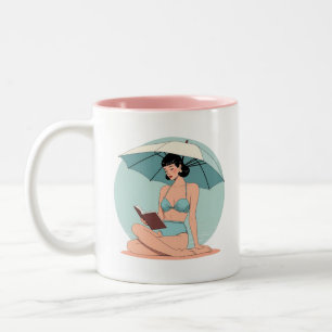 Taza Bicolor Chica de bikini con brisa de verano – Vibraciones