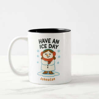 Taza Bicolor Chica de invierno personalizado Mug - "ten un día