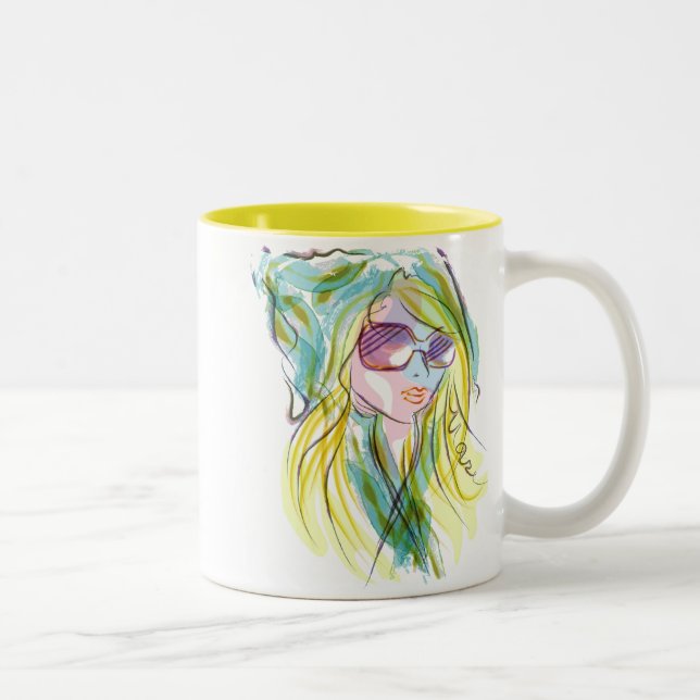 Taza Bicolor Chica de la moda (Derecha)