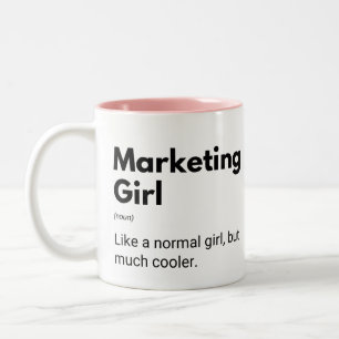 Taza Bicolor Chica de marketing como una chica normal pero much