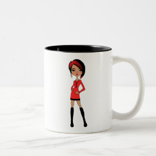 Taza Bicolor Chica de Moda Dos Bombas Tonadas