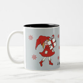 Taza Bicolor Chica de navidad