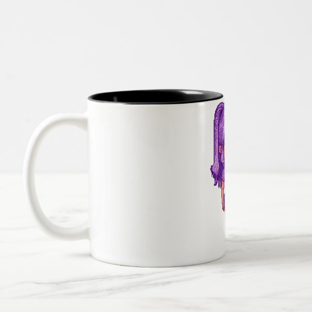 Taza Bicolor Chica de pelo púrpura de Pixelart (Izquierda)
