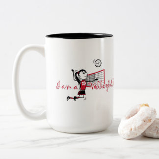 Taza Bicolor Chica de Voleibol Personalizada