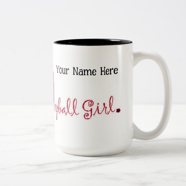 Taza Bicolor Chica de voleibol personalizado (Derecha)