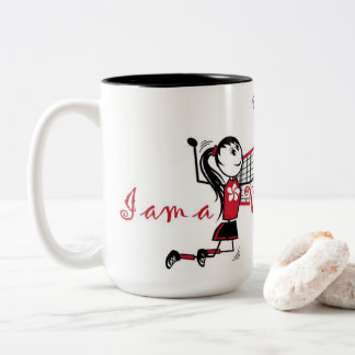 Taza Bicolor Chica de voleibol personalizado