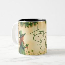 Taza Bicolor Chica del Día de San Patricio con Shamrock