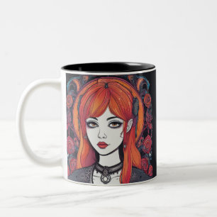 Taza Bicolor Chica del Naranja de la Reverie Gótica