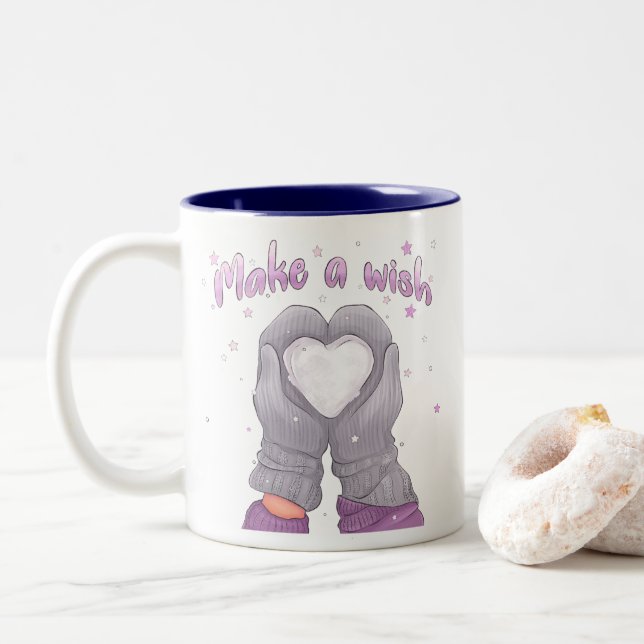 Taza Bicolor Chica Deseo de Invierno  (Con donut)