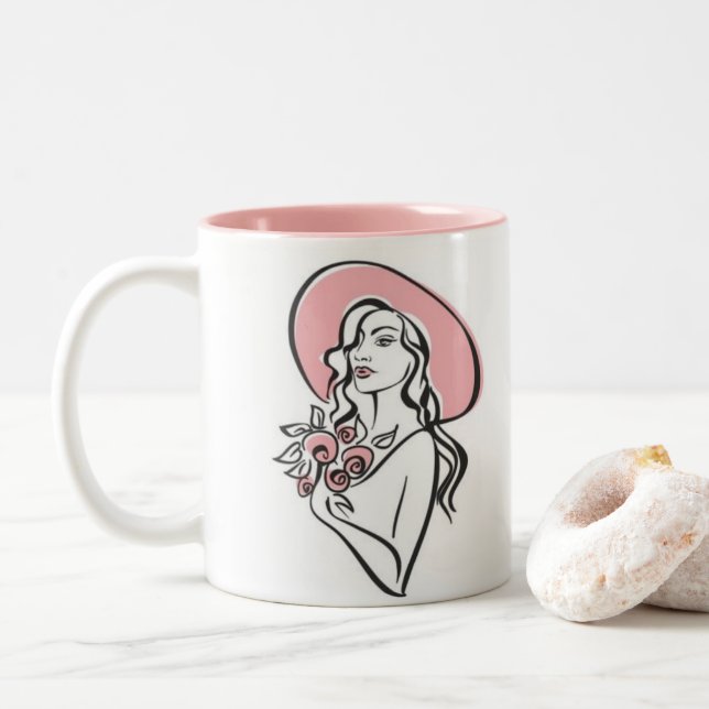 Taza Bicolor Chica elegante (Con donut)