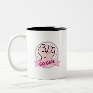 Taza Bicolor Chica Empoderante de Poder Empoderamiento Café de