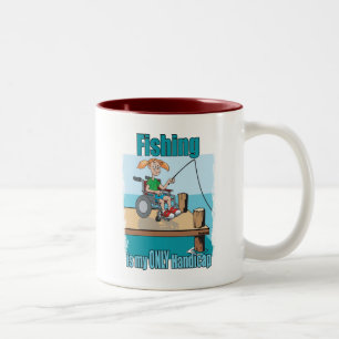 Taza Bicolor Chica en la pesca con silla de ruedas