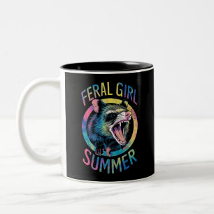 Taza Bicolor Chica Feral Verano Oposum Tie Dye Mapache