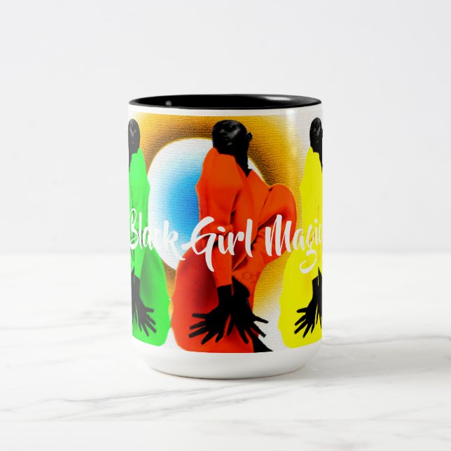 Taza Bicolor Chica negro Café mágico (Centro)