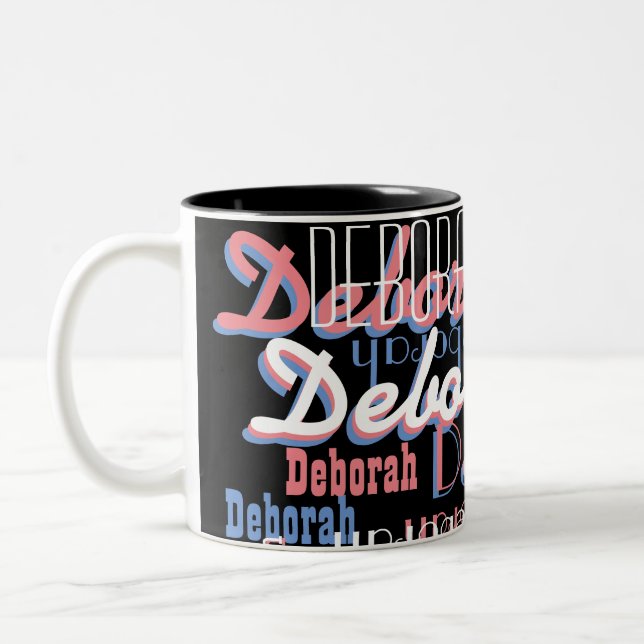 Taza Bicolor chica nombres hermosos patrón negro (Izquierda)