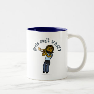 Taza Bicolor Chica oscuro jugando a trompeta