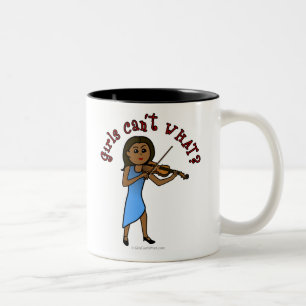 Taza Bicolor Chica oscuro jugando violín