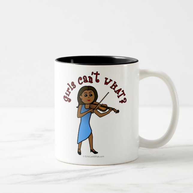 Taza Bicolor Chica oscuro jugando violín (Derecha)