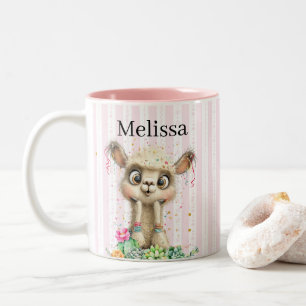 Taza Bicolor Chica Rubia Acuarela Cualquier Nombre