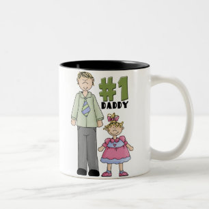Taza Bicolor Chica rubio del papá del número uno