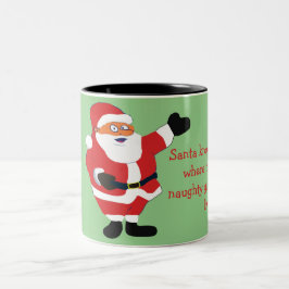 Taza Bicolor Chica travieso Bad Santa Funny Chiste Humor Divers