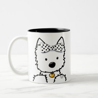 Taza Bicolor Chica Westie de dos tonos de café Mug