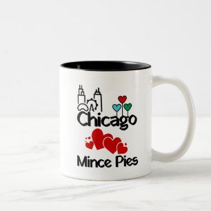 Taza Bicolor Chicago ama el paisaje de Mince Pies