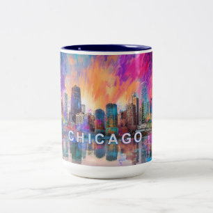 Taza Bicolor Chicago La Ciudad del Viento