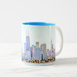 Taza Bicolor Chicago Skyline Two-Tone Coffee Mug