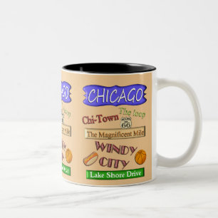 Taza Bicolor Chicago Windy City - Souvenir Mug