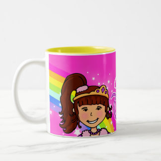 Taza Bicolor Chicas de la princesa de nombre barro rosado barro