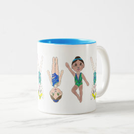 Taza Bicolor Chicas de natación sincrónicos del equipo de natac