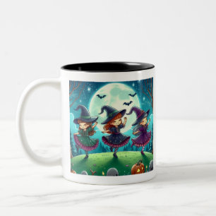 Taza Bicolor Chicas serán Chicas citando, brujas a la luz de la