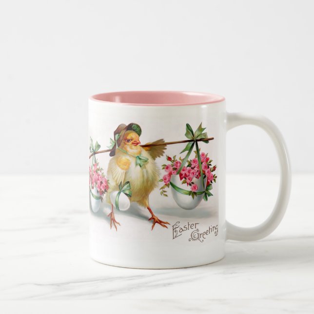 Taza Bicolor Chick y flores de Pascua (Derecha)