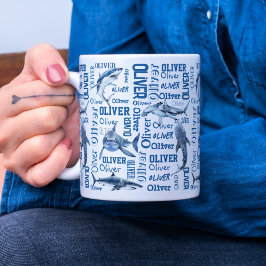 Taza Bicolor Chicos personalizados nombran a mug con bebida tib