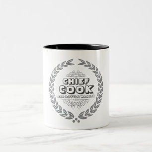 TAZA BICOLOR CHIEF COOK AND BOTTLE WASHER BARRO DE CAFÉ DE DOS