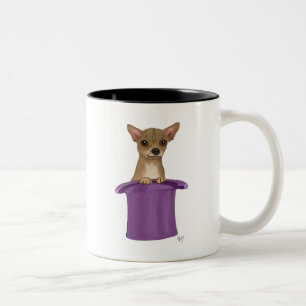 Taza Bicolor Chihuahua con sombrero alto