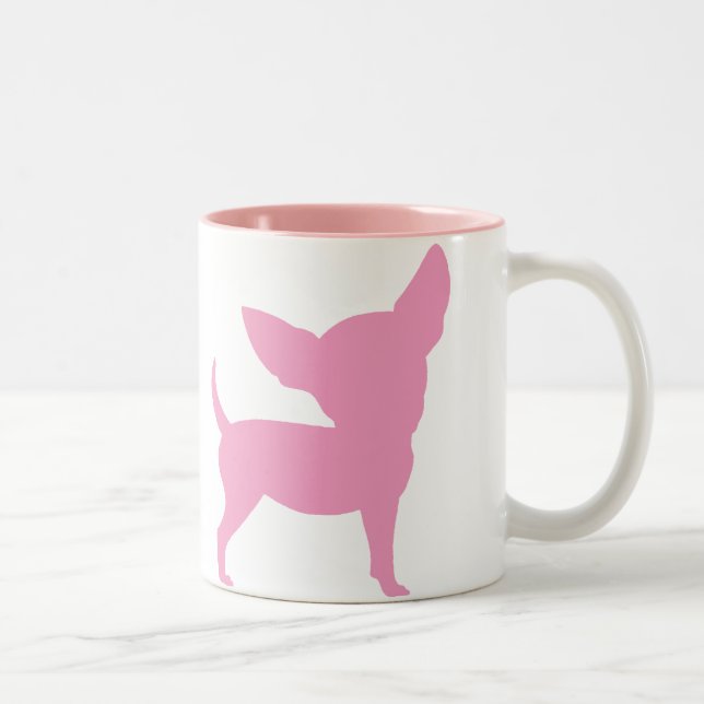 Taza Bicolor Chihuahua divertida rosada (Derecha)