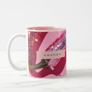 Taza Bicolor Chili Brillante Rosa Caliente Personalizado con Br
