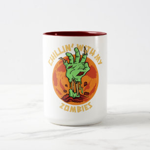Taza Bicolor Chillin con mis zombies