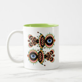 Taza Bicolor Chimera - Fish Bird Mug