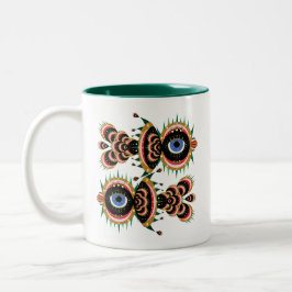 Taza Bicolor Chimera - Fish Bird Mug