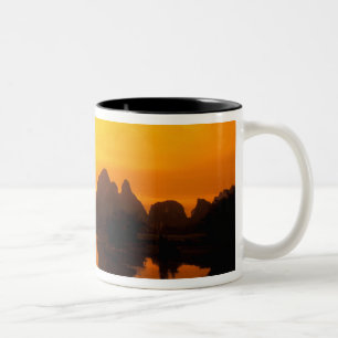 Taza Bicolor China. China colorida. Hermoso río Li.