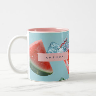 Taza Bicolor Chispa Personalizada de Sandía Jugosa con Menta