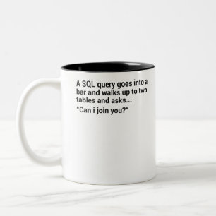 Taza Bicolor Chiste de base de datos SQL