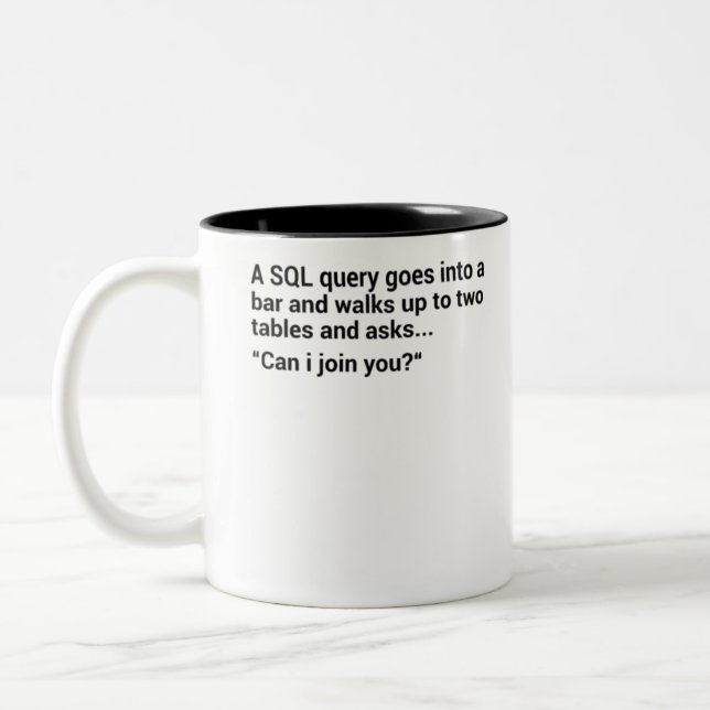 Taza Bicolor Chiste de base de datos SQL (Izquierda)