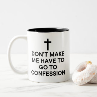 Taza Bicolor Chiste divertido de confesión católica